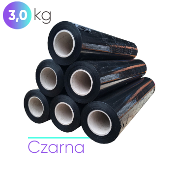 Folia Stretch Czarna 3kg (10 rolek)